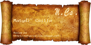 Matyé Csilla névjegykártya