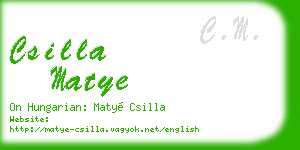 csilla matye business card
